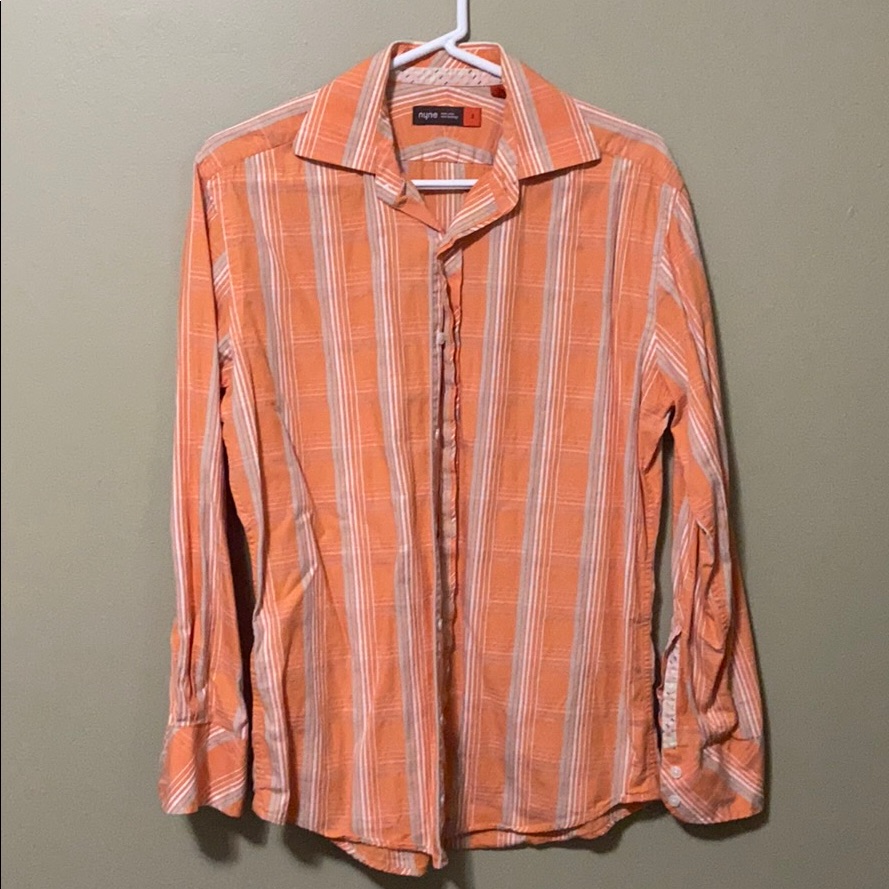 Orange Plaid Button Down